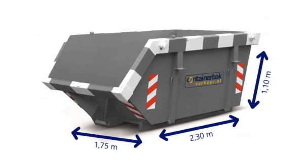 3m3 container huren hout, bouw- en sloopafval, grond, groenafval, asfalt, puin