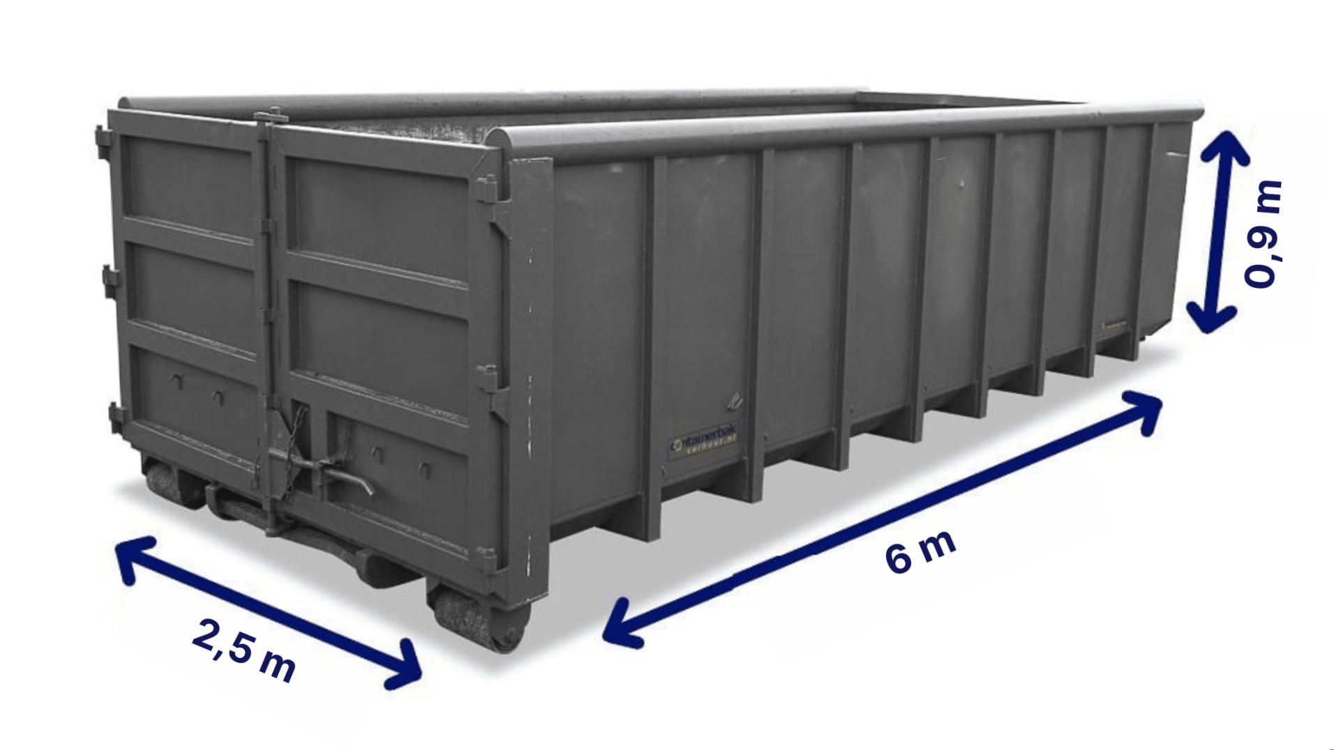 containerbak-10m3-Containerbakverhuur Container huren regio Utrecht voor zand, grond, puin, groen, bouw en sloop, hout, 3m3, 6m3, 8m3, 10m3, 15m3, 20m3